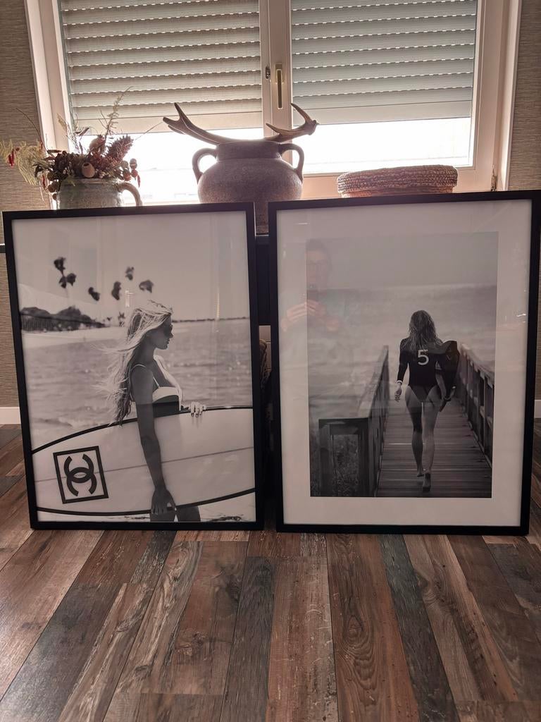 2 Zwart-wit schilderijen gekocht bij  Loods 5, Ophalen