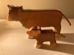 Holtziger houten koe en kalf bruin, Ophalen of Verzenden, Gebruikt, Overige typen