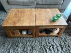 Set van 3 massief teakhouten salontafels, Ophalen, Gebruikt, 100 tot 150 cm, Eikenhout