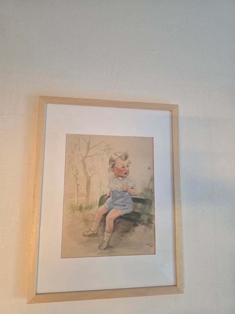 Aquarel Harm Kamerlingh Onnes, Antiek en Kunst, Kunst | Tekeningen en Foto's, Ophalen of Verzenden