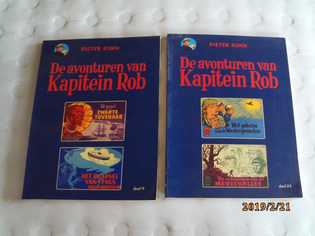 2 boeken de avonturen van kapitein rob - pieter kuhn, Meerdere stripboeken, Ophalen of Verzenden, Gelezen