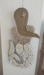 Wandhanger zeemeermin met schelpjes of zeepaardje, Kwastje-over-Kastje, Nieuw, Ophalen of Verzenden, Kwastjeoverkastje@gmail.com