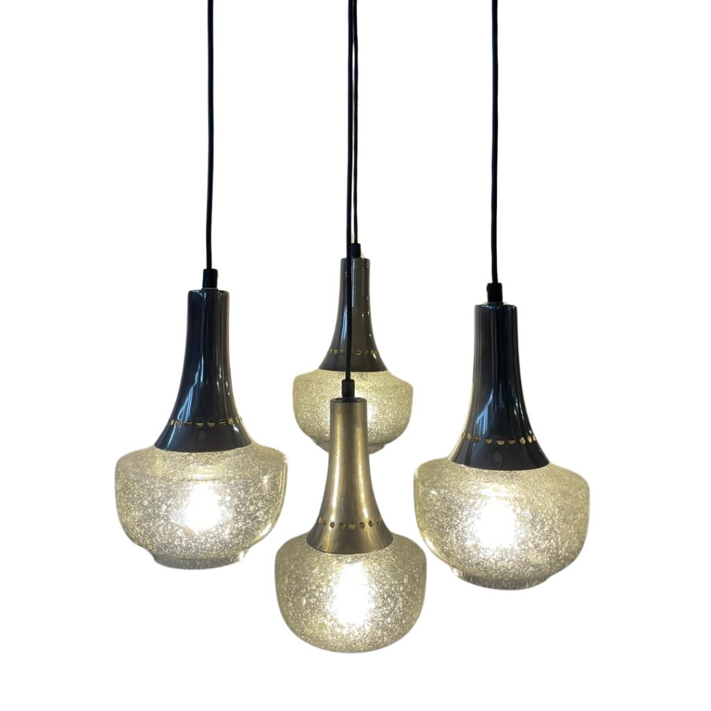 Unieke vintage hanglamp RAAK Amsterdam – jaren ’60, Ophalen of Verzenden, Gebruikt, Glas, 50 tot 75 cm