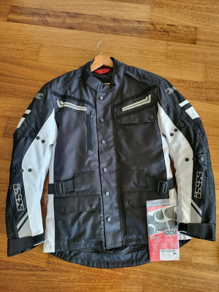 Nieuwe IXS Motorjas maat M zwart / wit, Motoren, Kleding | Motorkleding, Jas | textiel, Heren, Nieuw met kaartje, Ophalen of Verzenden