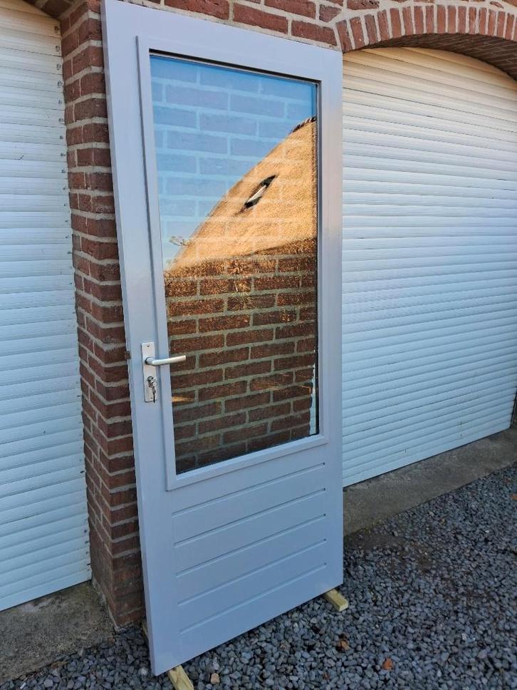 achterdeur, schuurdeur, balkondeur, buitendeur, hardhout, Doe-het-zelf en Verbouw, Deuren en Horren, Gebruikt, Buitendeur, 200 tot 215 cm