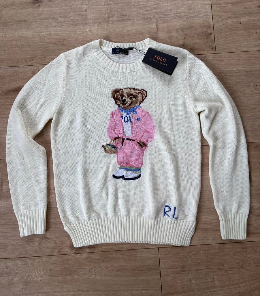 Ralph Lauren Polo Bear Sweater Roze – Maat S, Ophalen of Verzenden, Nieuw, Maat 36 (S), Wit