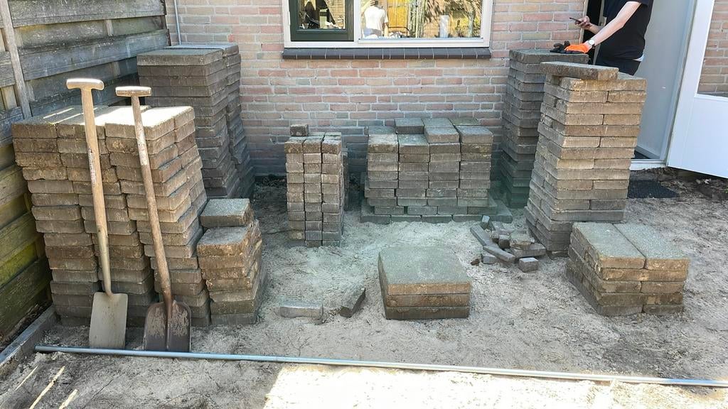 Gratis tegels, Tuin en Terras, Tegels en Klinkers, Ophalen, Gebruikt, Beton, Terrastegels