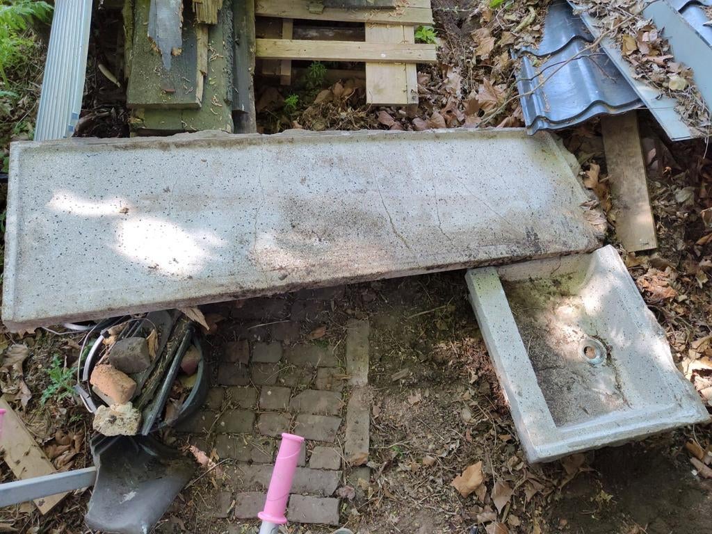 Oud granito aanrechtblad met spoelbak - Hoekopstelling, Ophalen, Gebruikt