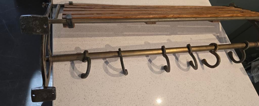 Riviéra Maison klassieke messing kapstok met 6 haken, Huis en Inrichting, Woonaccessoires | Kapstokken, Gebruikt, Minder dan 100 cm