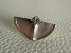 R092/Zilveren bio kleurige Kristal Broche Finse Stijl, Gebruikt, Verzenden, Minder dan 4 cm, X