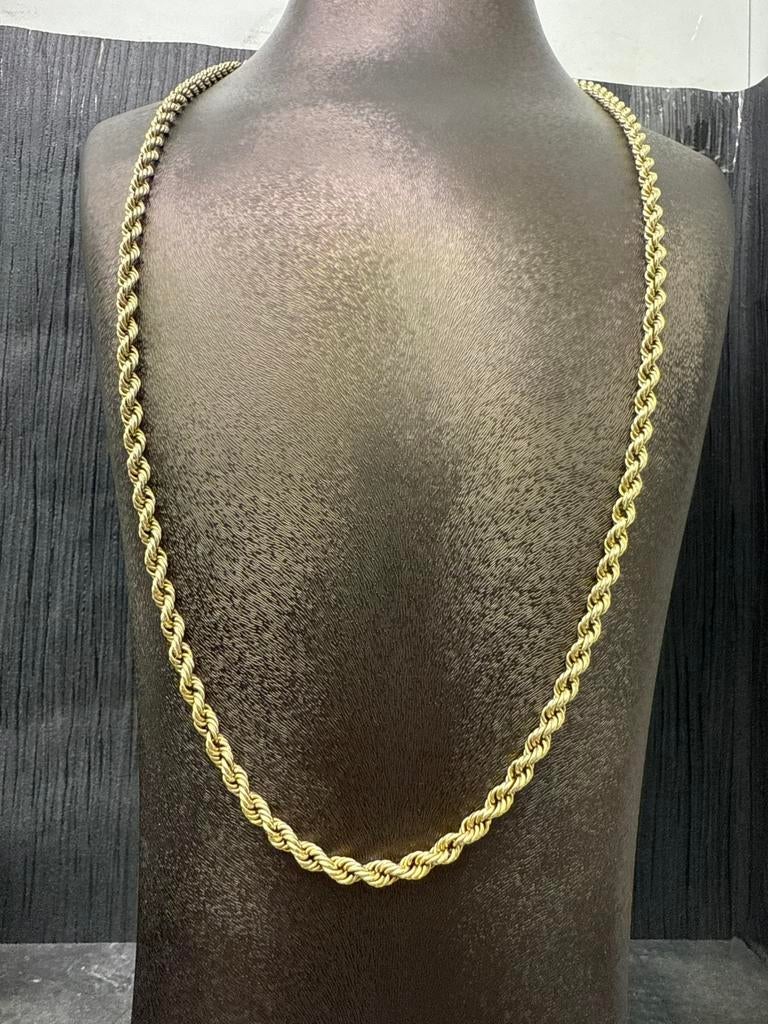 Prachtige 14 karaats gouden rope ketting, Sieraden, Tassen en Uiterlijk, Kettingen, Goud, Ophalen of Verzenden