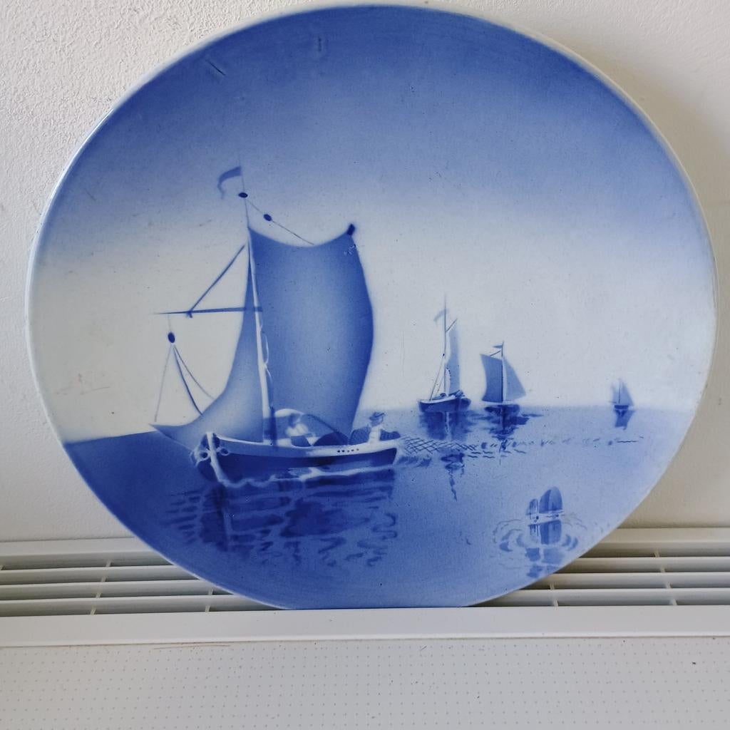 Antiek Delfsblauw bord diameter van 27.5 cm, Ophalen of Verzenden