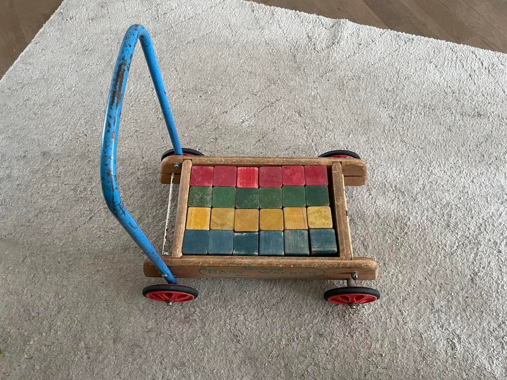 Blokken loopkar, Ophalen, Gebruikt, Duw- of Trekspeelgoed