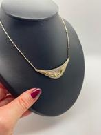 C771 Prachtige zilveren ketting bicolor Finse stijl, Ophalen of Verzenden, Zilver, Ketting, Verguld