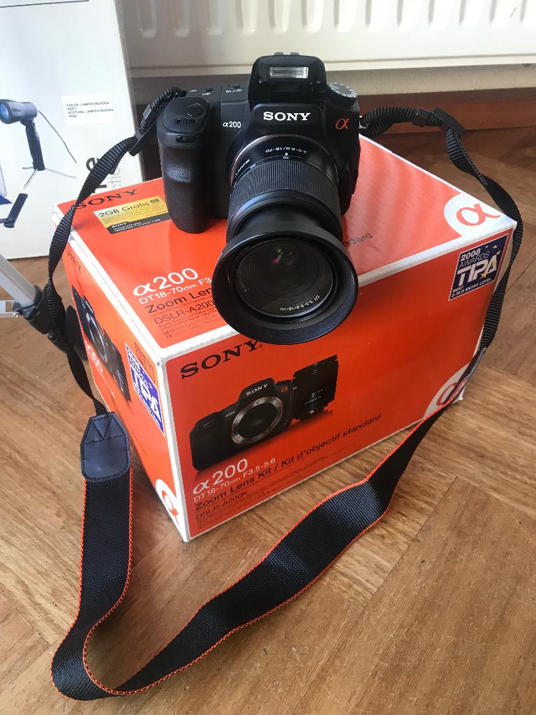 Sony spiegel reflex camera DSLR-A200K DT18-70mm, Ophalen, Gebruikt, Spiegelreflex, 10 Megapixel