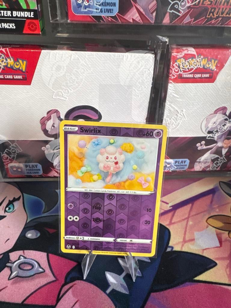 Pokémon kaart Swirlix, Ophalen of Verzenden, Gebruikt, Losse kaart