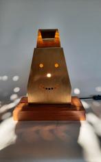 Aparte tafellamp hout koper one of a kind,lees beschrijving, Ophalen of Verzenden, Minder dan 50 cm