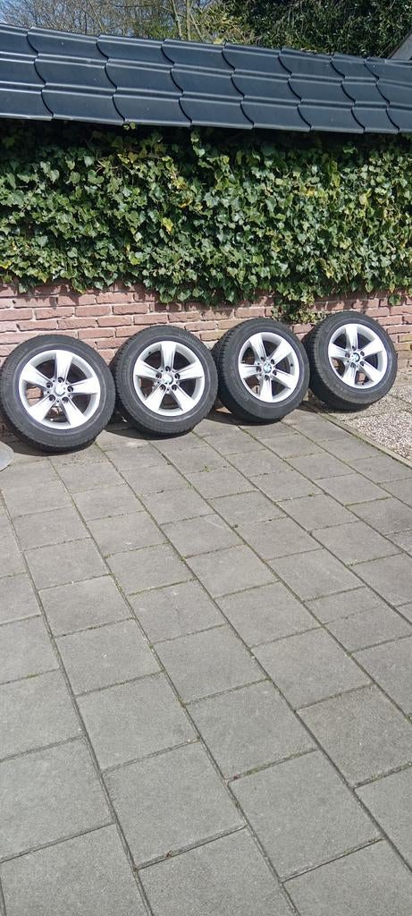 Bmw aluminium 5 spaak velgen met winterbanden., Auto-onderdelen, Banden en Velgen, Ophalen, 225 mm, Winterbanden, Banden en Velgen