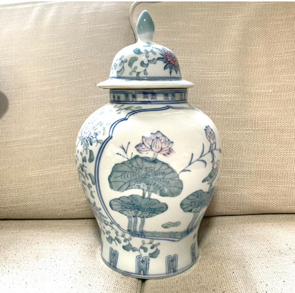 Grote Chinees/Japanse Vaas Pot Blauw, Wit, Roze - Antiek, Ophalen of Verzenden