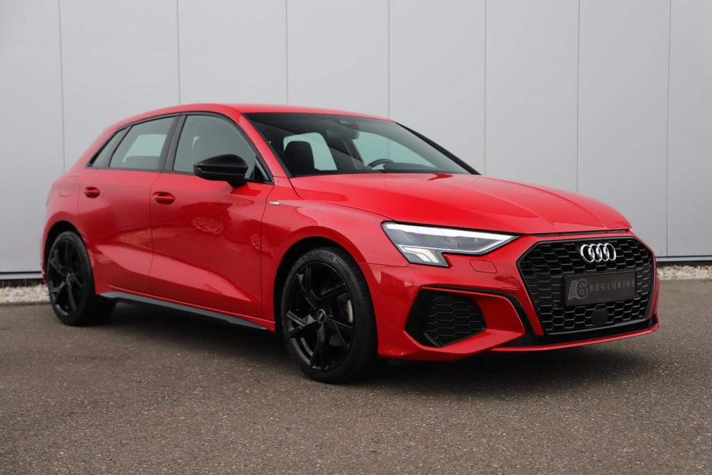 Audi A3 Sportback 30 TFSI S edition Sport Black Edition Auto, Auto's, Gebruikt, Met garantie (alle), Leder en Stof, Origineel Nederlands