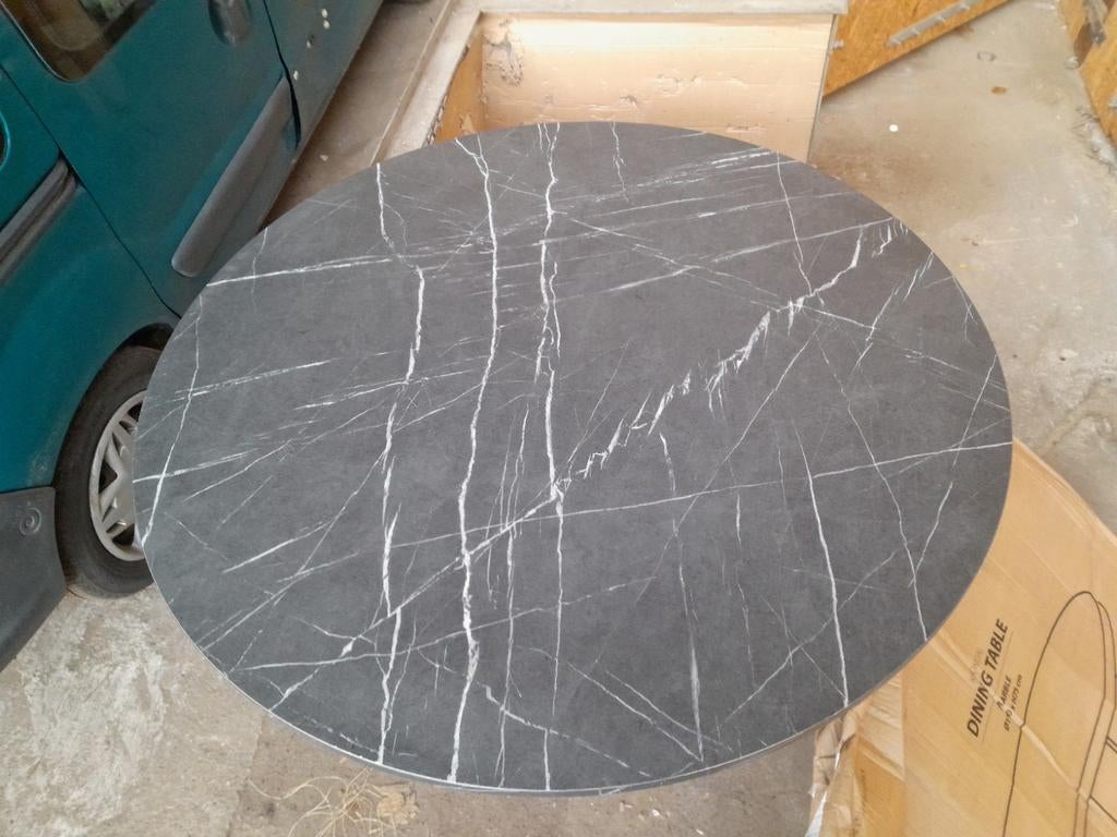 Tafelblad rond marmerlook tafelblad krondal jysk, Huis en Inrichting, Tafels | Bijzettafels, Ophalen of Verzenden, Rond, 75 cm of meer