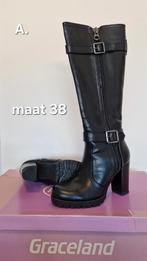 Laarzen/pumps, ZGAN, maat 37 en 38, Kleding | Dames, Ophalen, Zo goed als nieuw, Zwart, Hoge laarzen