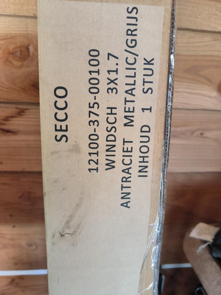 Oprolbaar buitenwindscherm 3.00x1.70m antraciet metallic, Tuin en Terras, Ophalen, Zo goed als nieuw