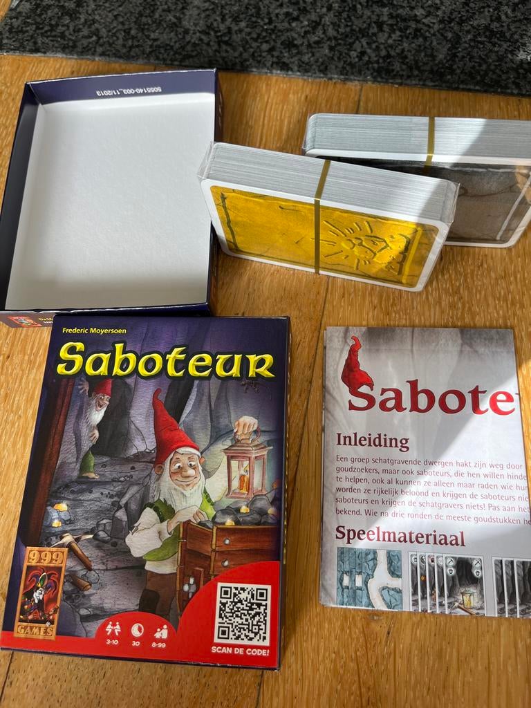 Saboteur spel - Strategisch kaartspel voor de familie, Drie of vier spelers, Ophalen of Verzenden, Nieuw