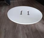Design wit bijzettafeltje - Ø 50 cm, 33 cm hoog, Ophalen, Minder dan 45 cm, Gebruikt, Metaal of Aluminium