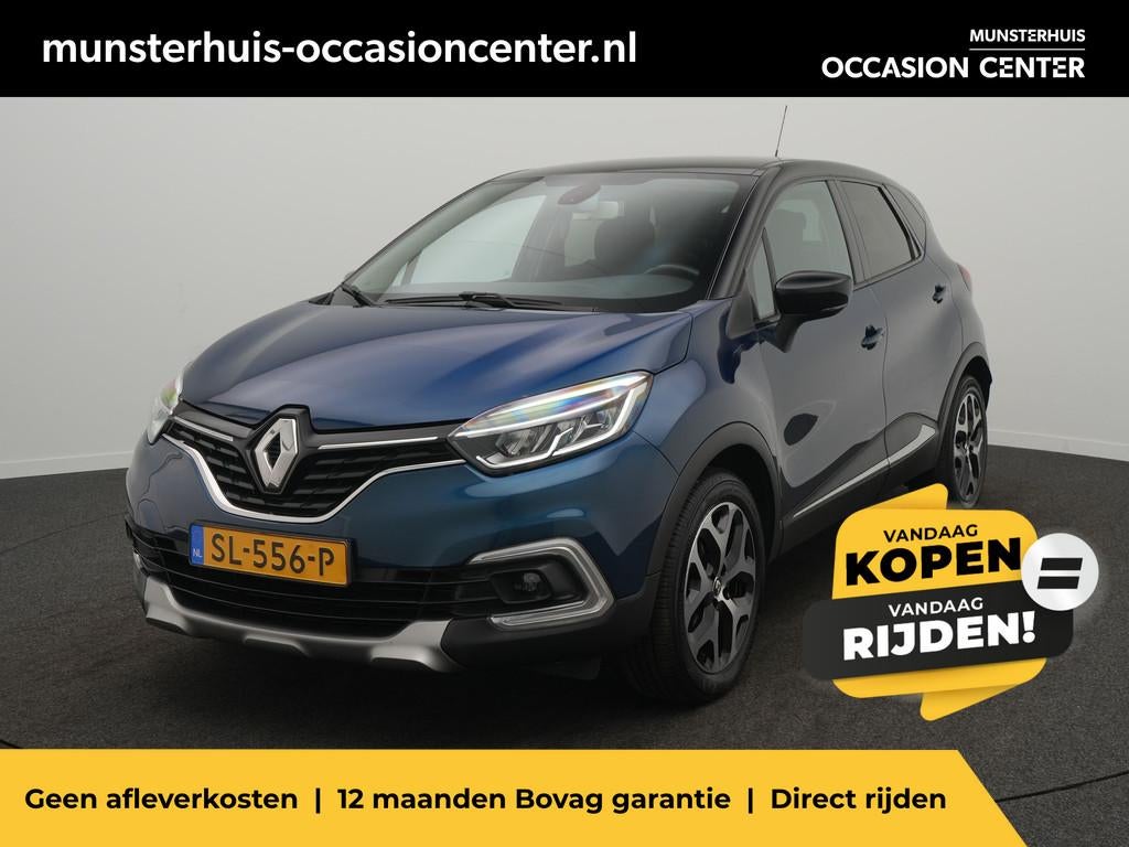 Renault Captur TCe 90 Intens - RIJKLAARPRIJS - All Seasonban, Voorwielaandrijving, Stof, Gebruikt, Blauw