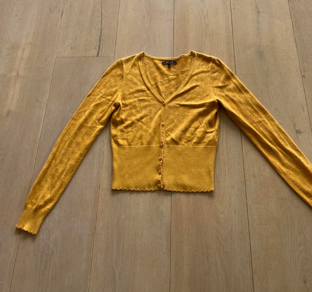 King louie s hartjes okergeel, Kleding | Dames, Truien en Vesten, Ophalen of Verzenden, Zo goed als nieuw, Maat 36 (S), Geel