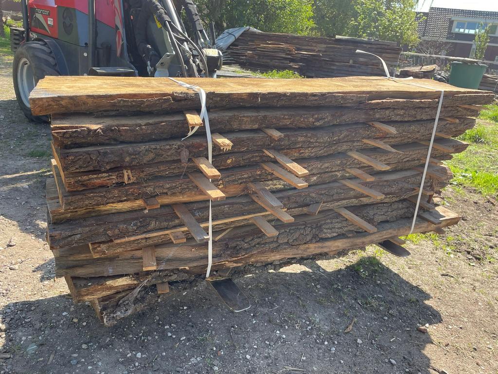 Eiken planken/schaaldelen ruw, Ophalen, 25 tot 50 mm, Eiken, Nieuw