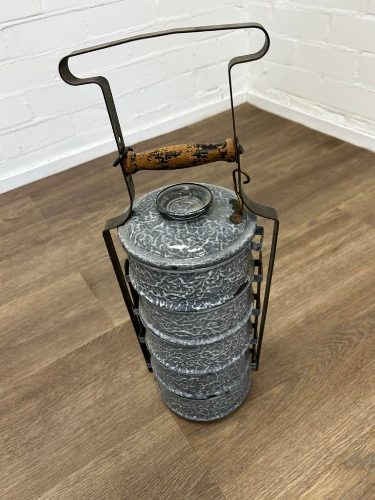 Vintage geëmailleerde voedseldrager - Broodtrommel, Ophalen