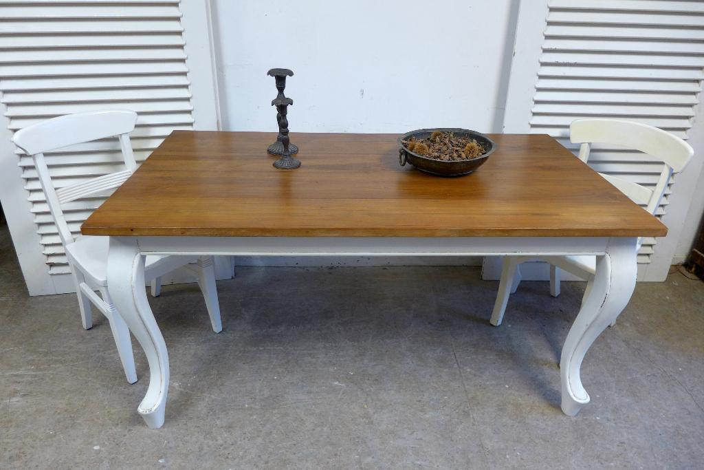 mooie landelijke teak  Queen Anne eettafel, Ophalen, Landelijk rustiek, 50 tot 100 cm, Zo goed als nieuw
