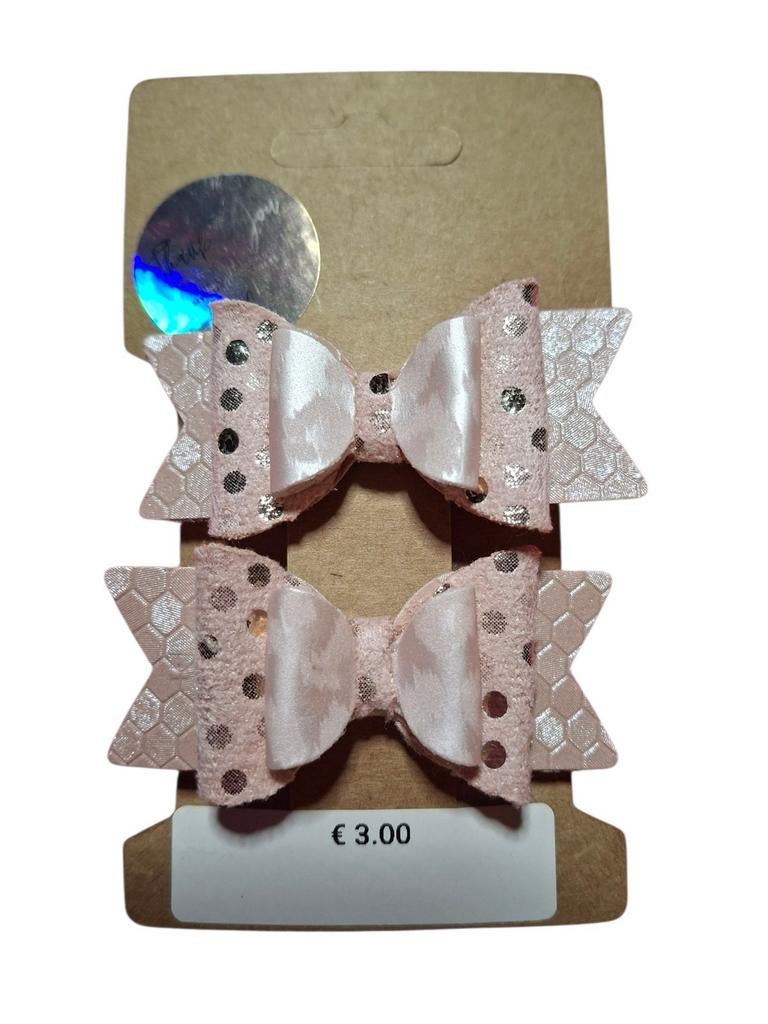 2 roze haarstrikjes, Ophalen of Verzenden, Nieuw, Handgemaakt