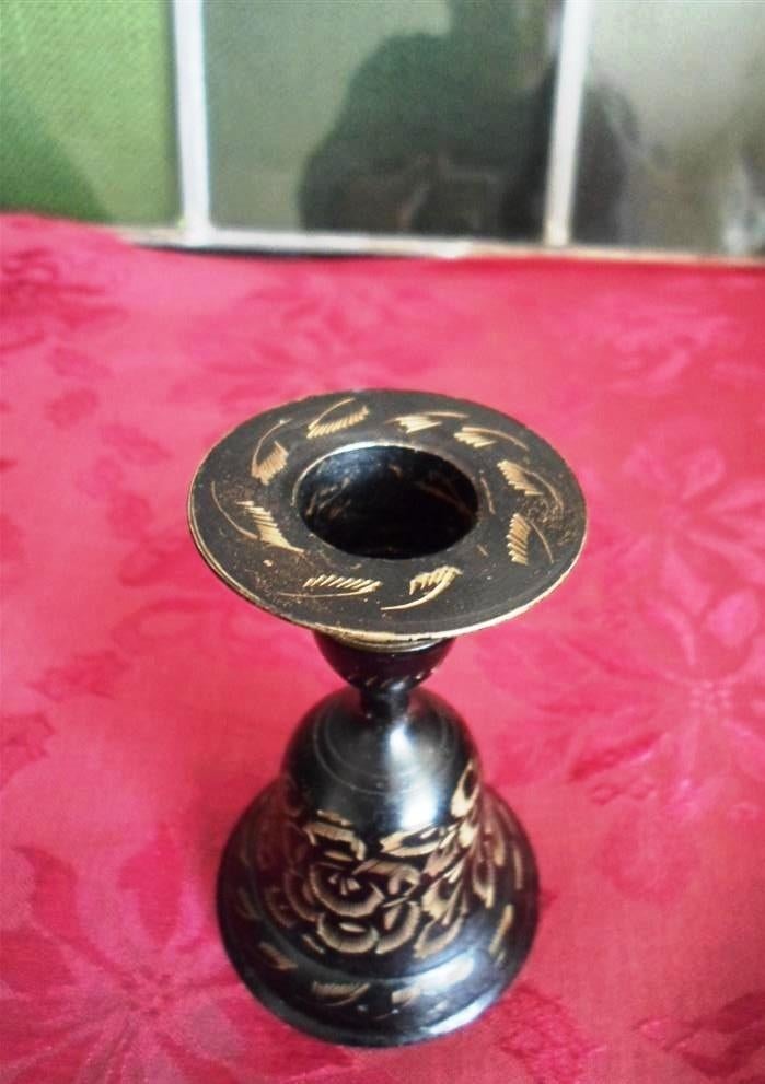 Tafelbel / kaarsenstandaard. Koper/messing., Ophalen of Verzenden, Koper of Brons