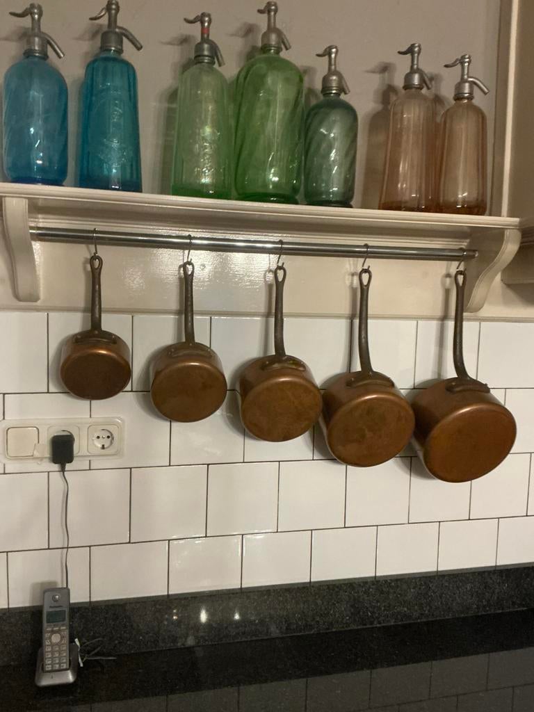 Koperen  Franse pannen  5 stuks, Ophalen of Verzenden