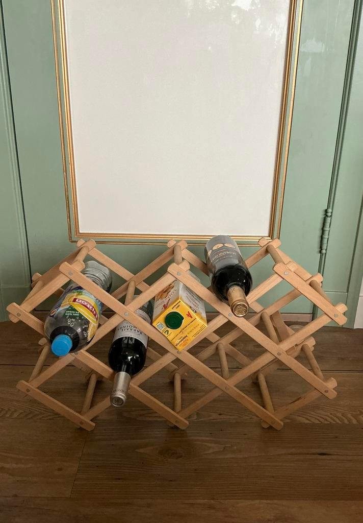 Houten inkapbaar wijnrek of flessenrek v 10 flessen / pakken, Ophalen of Verzenden, Zo goed als nieuw, Minder dan 50 cm, Minder dan 5 flessen