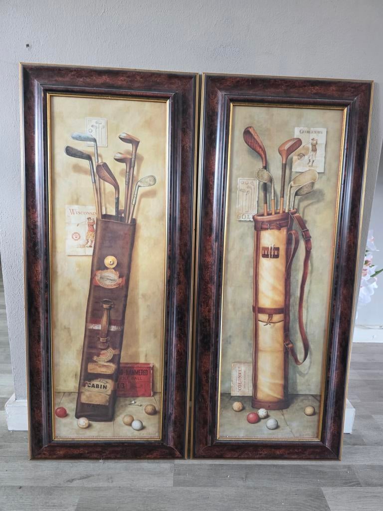 Golf Posters met Rand - Set van 2, Ophalen of Verzenden
