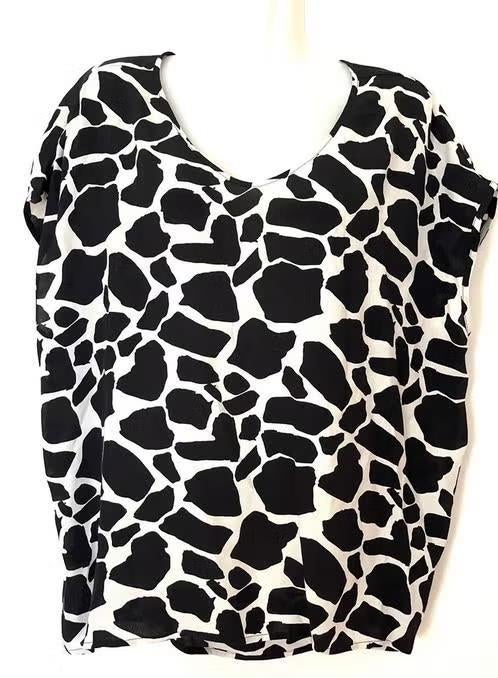 Juffrouw Jansen zwart/witte top maat 42/44[dm]