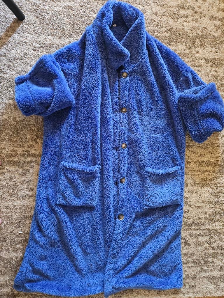 Blauwe teddy jas xxl, Kleding | Dames, Grote Maten, Ophalen of Verzenden, Zo goed als nieuw, Blauw, Jas of Mantel