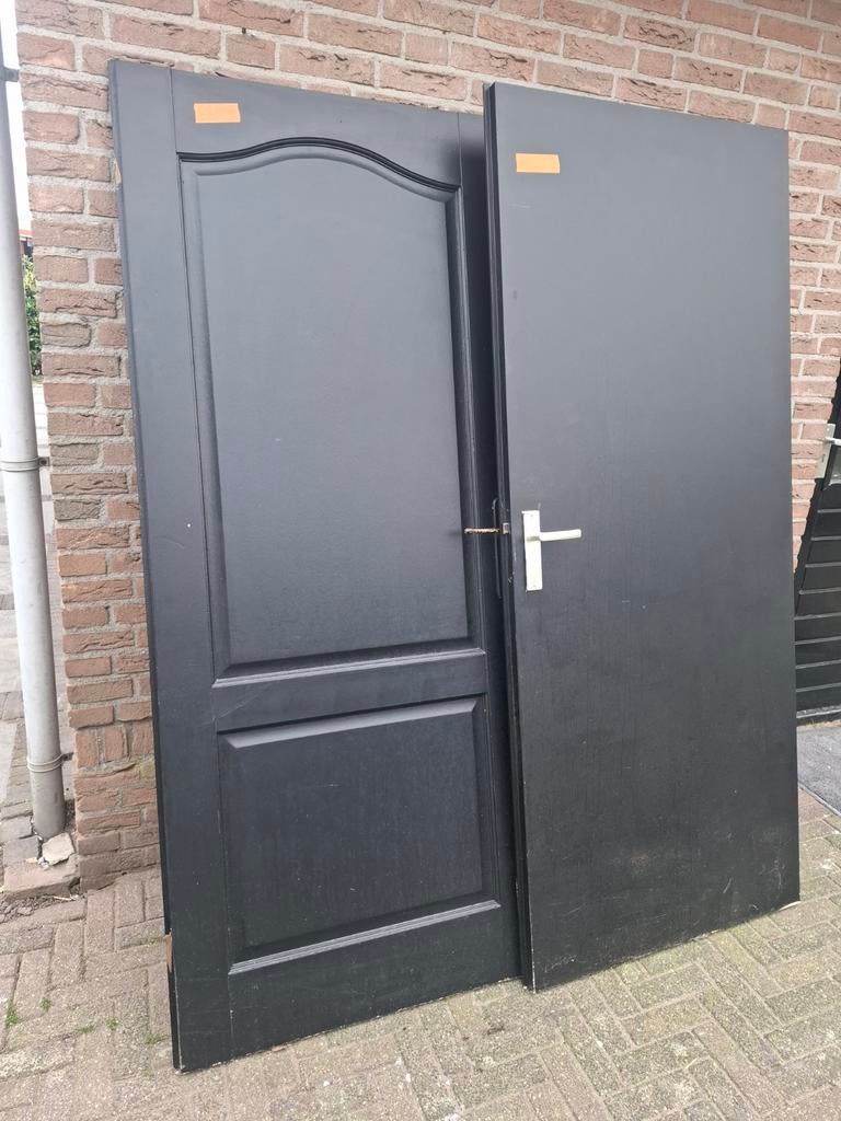 2 zwarte opdek binnendeuren 201,5 x 83 cm, Doe-het-zelf en Verbouw, Deuren en Horren, Ophalen
