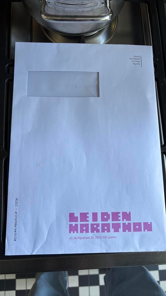 Startbewijs Marathon Leiden (42km van Swis), Ophalen of Verzenden, Nieuw, Overige typen, Overige merken