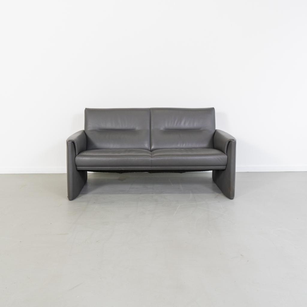 1x Leolux Boavista 3-Zits/192 cm Bank Donkergrijs - Leer, Huis en Inrichting, Niet ingevuld, Gebruikt, 150 tot 200 cm, Niet ingevuld