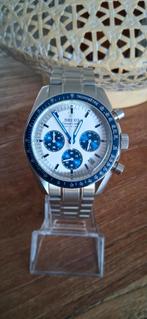 Herenhorloge chronograph quartz (z.g.a.n.), Overige merken, Staal, Staal, Polshorloge