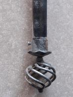 Gordijnroede met sierlijke eindstukken, Gebruikt, 100 tot 150 cm, Grijs, Ophalen of Verzenden