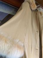 Bugatti leren cape trenchcoat met cappuchon met bont zgan, Ophalen, Beige, Maat 42/44 (L), Bugatti