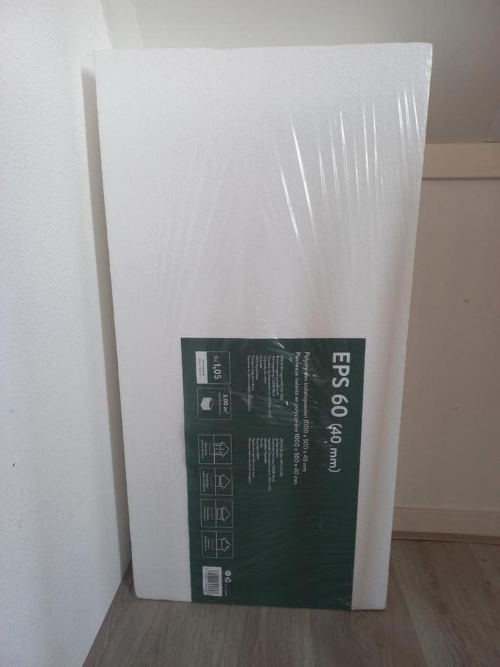 EPS 60 Isolatieplaat 40mm - Nieuw!, Doe-het-zelf en Verbouw, Isolatie en Afdichting, Ophalen