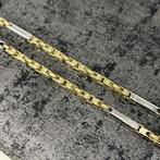 14 k gouden ketting massief wit/geel goud, Ophalen of Verzenden, Nieuw, Overige kleuren, Goud