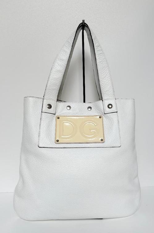 DOLCE & GABBANA Wit groot logo leer bag tas, Sieraden, Tassen en Uiterlijk, Tassen | Damestassen, Zo goed als nieuw, Schoudertasje